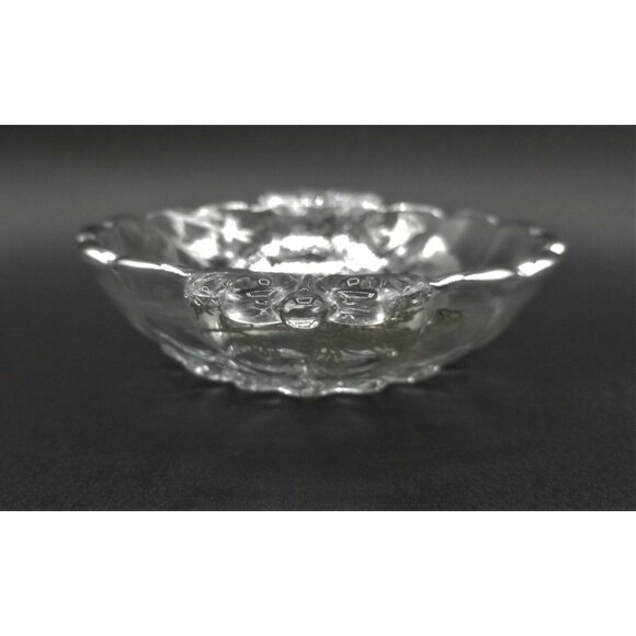 Sterling Silver Floral Overlay Glass Candy Dish Scalloped 2 Reticulated Handles - Picture 6 of 10